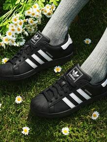 Giày thể thao cổ thấp đế mỏng, mũi nhọn, thoải mái và đa năng adidas Originals Superstar 2, unisex, màu đen trắng JI0079 - màu đen - Xem 1