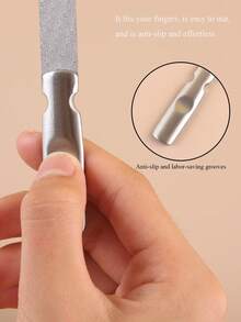 Bộ 2 dũa móng tay hai mặt bằng thép không gỉ, dụng cụ làm móng để tạo hình móng, màu bạc. - Nhiều màu - Xem 4