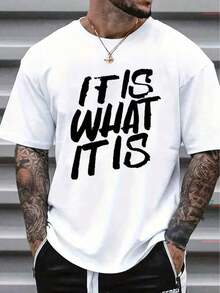 Camiseta suave 100% algodón para hombre, cuello redondo cómodo, manga corta de algodón casual, top suave y transpirable, ropa de hombre, camiseta para verano y primavera, moda urbana, tela de algodón, estampado de letras elegante 2026, camisas para hombre, ropa de hombre, camisetas gráficas, ropa de verano para hombre, camiseta de algodón transpirable, combina con todo. - Blanco - Ver 7