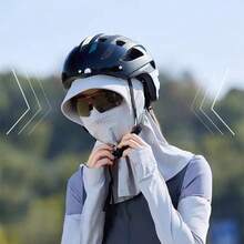 UPF 50+ Wide Brim Ice Silk UV Protection Sports Balaclava Hat. Women's Outdoor Breathable Sun Protection Hat, Full Face & Neck Coverage, Ice Silk Material, Summer Sun Protection Gift For Girlfriend And Mom - Universal Size - View 10