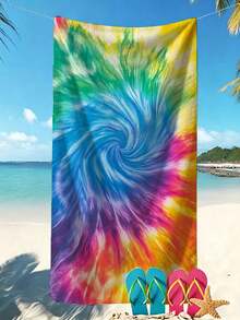 [Portable Quick-Dry Soft] Summer Absorbent Microfiber Beach Towel | 70*140/90*180cm With Storage Bag | Colorful Swirl Pattern Print | Suitable For Swimming, Bathroom Decor, Beach Use, Camping, Fitness, Travel - Multicolor - View 7