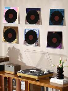 Transparent Acrylic Wall-Mounted Record Rack, Designed For Wall-Mounting, Made Of High-Transparency Material With Invisible Fasteners, Suitable For Living Room Wall Decor, Bedroom Personalization, Music Studio Equipment Storage, Record Store Wall Display, Flexible Use In Small Spaces, Saving Floor Space With Visual Transparency, An Essential Tool For Creating A Minimalist Modern Music Space - Clear - View 8