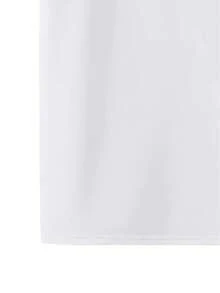 T-shirt casual da uomo bianca - Stampa grafica "oNe", poliestere, girocollo, maniche corte, lavabile in lavatrice, ideale per le attività ricreative estive - Bianco - Visualizzare 4