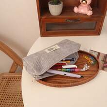 New Solid Color Pencil Case, Corduroy Candy Color Pencil Bag, Fresh And Cute Stationery Box, Sweet Stationery Bag For Girls, Minimalist Fashionable Ins Style, Student Essential, Back To School Must-Have - New Model - View 8