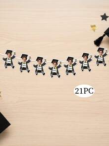 7/14/21pcs Custom Graduation Photo And Text Banner, Personalized Graduate Face Garland, Custom Photo Graduation Garland For Class Of 2026 Party Decor,Personalized Graduate Banner For Graduation Party & Backdrop - Multicolor - View 15