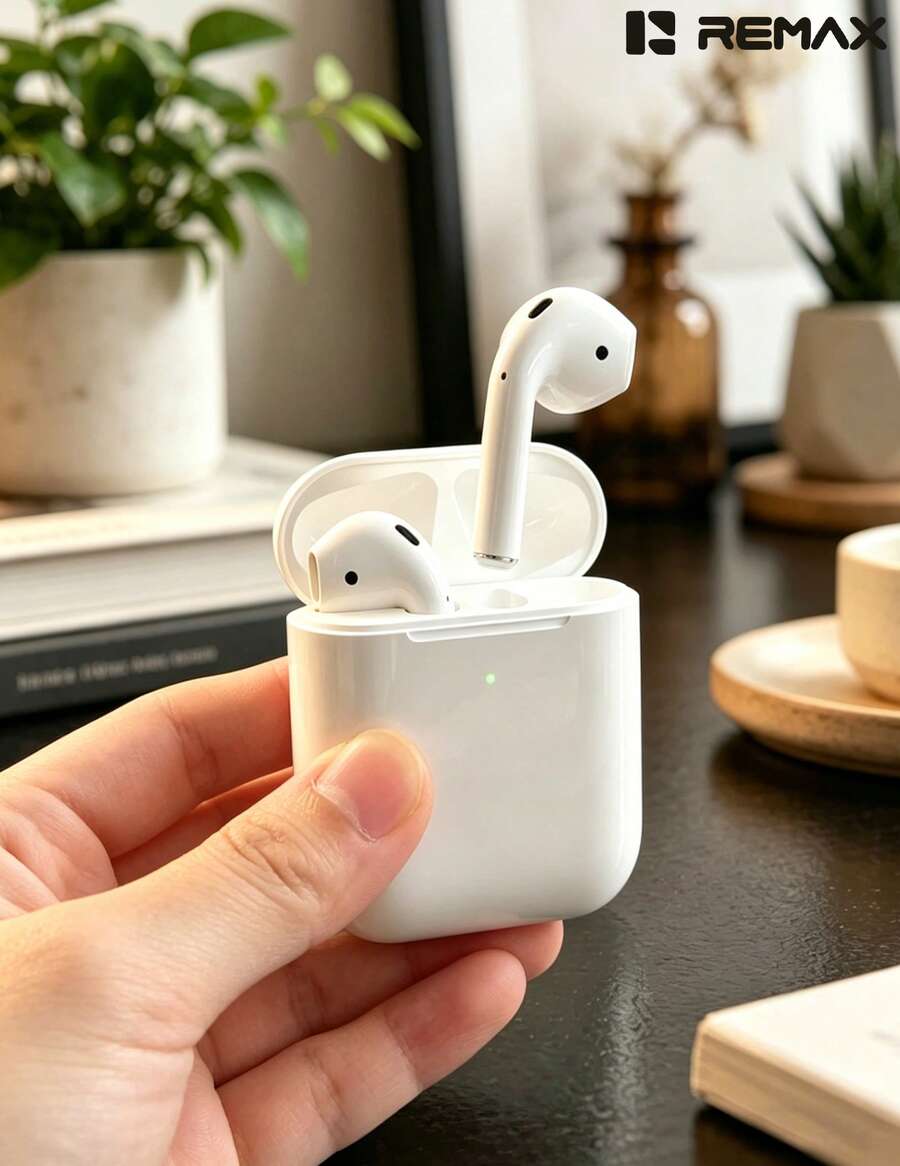 REMAX Wireless Bluetooth Earbuds With Stable Bluetooth Connection, Type-C Charging Interface, Long Battery Life, Lightweight Semi-In-Ear Design, And Easy Portability. White. - View 1