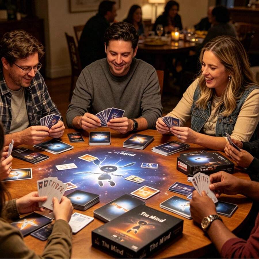 The Mind Card Game--Suitable For Adult Cooperative Family Board Games, 2-4 Players, Aged 14 And Above, Communication And Team Cooperation Card Games, 20 Minutes Of Game Time, Ideal For Game Nights, Travel And Gatherings, Family Gatherings And Party Gatherings - The Mind - View 1