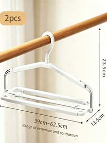 1/2/4 piezas Tendedero extensible, Tendedero plegable, Percha multifuncional, Toallero, Adecuado para armario, dormitorio, baño, dormitorio, organiza eficazmente el armario, diseño antideslizante, se utiliza para almacenar y organizar ropa, pantalones, toallas, artículos del hogar - Blanco - Ver 11