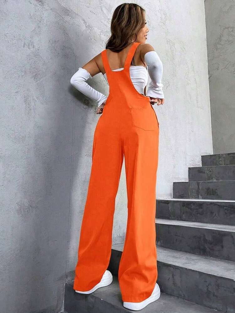 Unity 1 pieza Mono overol con bolsillo con solapa sin top tubo - Naranja - Añade 2