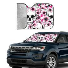 1 peça de protetor solar dobrável para para-brisa de carro com estampa de borboleta roxa, isolamento térmico para o verão, proteção UV, resfriamento interno, compatível com a maioria dos veículos. - Guarda-sol - Ver 6