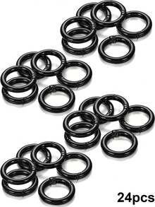 12/18/24 pièces Boucles de ressort rondes, Porte-clés DIY, Boucle de chaîne en forme de O, Matériau en alliage de zinc premium, Accessoires d'artisanat en métal durable à dégagement rapide, Convient pour les breloques de sac, les boucles d'escalade en extérieur, les porte-clés, les portefeuilles et les fermoirs multifonctionnels, Facile à ouvrir et à fermer, et anti-perte, Surface lisse - Multicolore - Voir 25