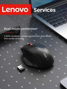Lenovo 联想N230双模无线鼠标，支持蓝牙和2.4G连接，符合人体工学的静音可充电鼠标，DPI可调，Type-C充电，适用于笔记本电脑、台式机、MacBook、平板电脑等设备。 - 查看 15