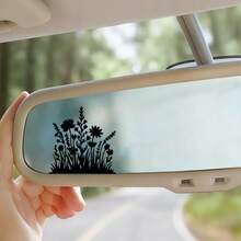 Flower Cluster Silhouette Sticker, Line Decoration Small Flower, Mini Line Flower Decoration Sticker, Suitable For Mirror Decoration, Car Decoration, Phone Case Decoration, Flower Silhouette Planted In The Soil - A - View 1