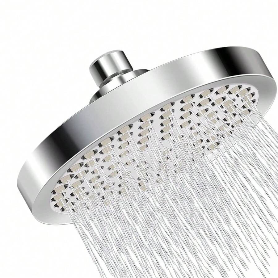 6 Inch Shower Head High Pressure Waterfall Bathroom Showerhead Adjustable Angles - A - View 1