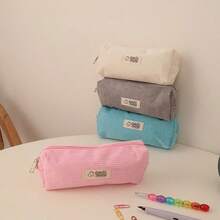 New Solid Color Pencil Case, Corduroy Candy Color Pencil Bag, Fresh And Cute Stationery Box, Sweet Stationery Bag For Girls, Minimalist Fashionable Ins Style, Student Essential, Back To School Must-Have - New Model - View 2