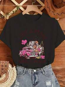 ofertas y liquidacionesWomen's denim T-shirt |   Camiseta Gráfica para Mujer |   Diseño de Camión Corazón |   100% Algodón |   Suave y cómodo |   Perfecto para uso casual y regalos |   Cuello Redondo Blanco |   Hecho en México |   Domestic Shippingplayera de hombretops sudaderas para mujer Y2k Camiseta Camisa De - Negro - Ver 9
