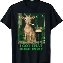 I've Got That Irish In Me Smoking Goat Meme St Patricks Day T-Shirt - Black - View 1