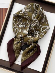 1pc Men's Vintage Small Square Scarf, Suit Pocket Square, Neckerchief, Casual Headscarf, Paisley Pattern - Multicolor - View 9
