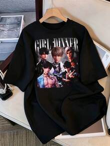 2026 T-Shirt, 90s Vintage Bootleg Style Love And Deepspace T-Shirt, Xavier, Caleb, Sylus, Zayne And Rafayel, Love And Deepspace Gifts For Men And Women, Love And Deepspace Retro Graphic T-Shirt All Boys Girl Dinner, Casual And Loose Fit Cotton. Oversized Retro Style K-Pop Idol Bootleg T-Shirt, Vintage Graphic Print T-Shirt, Casual Short-Sleeved Top, K-Pop Fan Merchandise, Black Streetwear T-Shirt For Fans, Vintage K-Pop Star Graphic Print T-Shirt, Oversized Short-Sleeved T-Shirt With Retro Letter Print, Casual Black Crew Neck Top, Streetwear Style Idol Fan Gift, Comfortable Loose Fit Cotton Blend T-Shirt For Women And Men. - Black - View 6