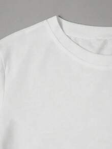 Camiseta casual de verano para mujer, top casual de manga corta para primavera/verano, camiseta estampada de cuello redondo, ropa de mujer, camiseta elegante y a la moda. - Blanco - Ver 5
