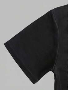 Camiseta deportiva informal playeras de hombre manga corta suelta sencilla transpirable para verano estampado escalador de rocas cómoda holgada estilo moda urbana nacional envio - Negro - Ver 4