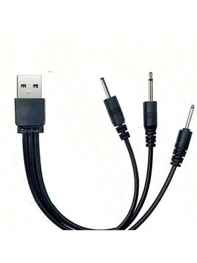 3-In-1 USB Charging Cable, DC2.5 And DC2.0 Pins, Suitable For Powering Facial Cleansing Brush, Beauty Device And Other Small Appliances