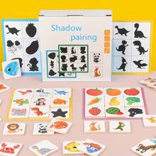 Shadow Matching Cards, Children's Educational Toys - Simple Introductory Shadow Matching Game, Fruit, Animal, Vegetable Recognition Card Wooden Toys - Multicolor - View 10