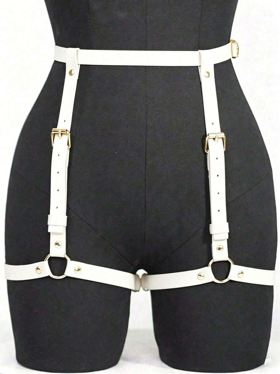 1 chiếc dây nịt tất bằng da PU kiểu Gothic gợi cảm dành cho nữ, phù hợp cho câu lạc bộ, tiệc tùng, phong cách tối màu hoặc các buổi tiệc.