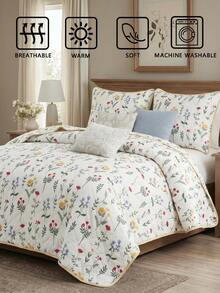 Bộ ga trải giường phong cách Bohemian cổ điển, in hoa, gồm 2/3 món, chất liệu sợi polyester, bao gồm 1 ga trải giường và 1/2 vỏ gối, phù hợp cho phòng ngủ gia đình, trang trí bốn mùa, tạo không gian phòng ngủ mùa xuân/hè, ga trải giường nhẹ, thoáng khí, phong cách cổ điển. - Nhiều màu - Xem 7