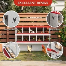 Chicken Nesting Box  Heavy-Duty Galvanized Steel Laying Boxes With Vented Holes For Secure Egg Collection, - Red - View 8