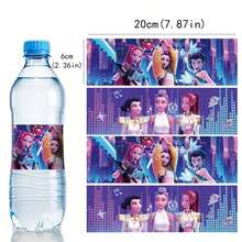 10入 K-Pop 幻想偶像團體水瓶貼紙，可愛卡通礦泉水瓶裝飾貼紙，飲料標籤裝飾，適合派對裝飾與日常 DIY 裝飾 (隨機款式) - 多色 - 查看 1