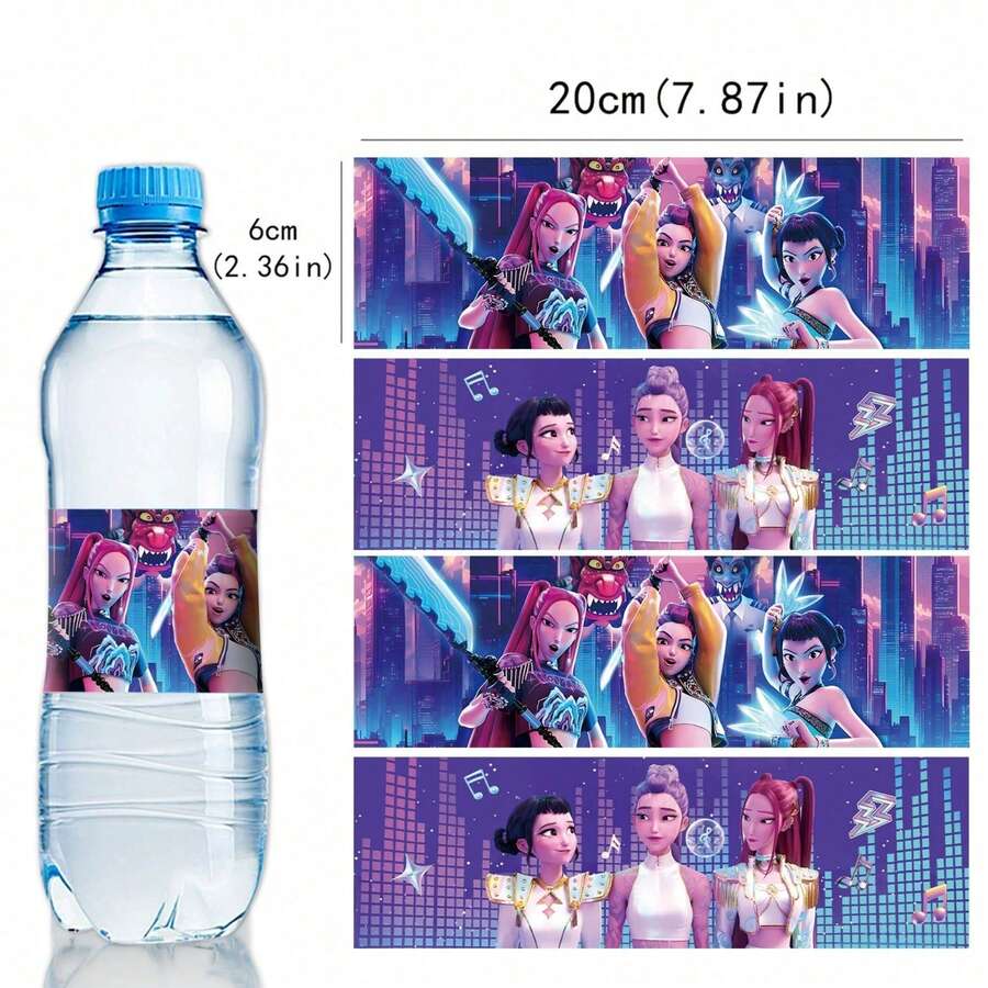 10入 K-Pop 幻想偶像團體水瓶貼紙,可愛卡通礦泉水瓶裝飾貼紙,飲料標籤裝飾,適合派對裝飾與日常 DIY 裝飾 (隨機款式) - 多色 - 查看 1