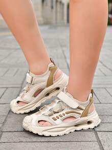 1 par de sandalias deslizantes ligeras y cómodas con diseño de para niñas en verano - Beis - Ver 6
