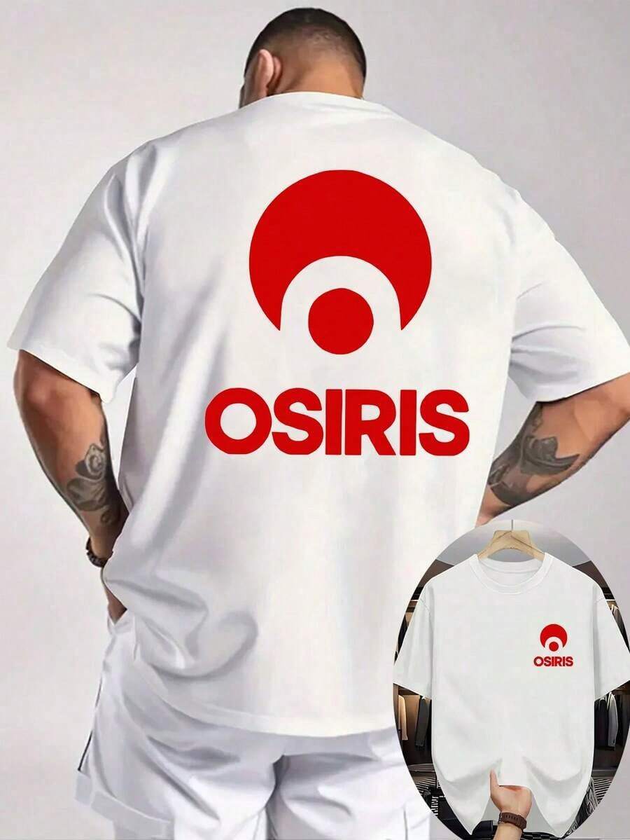 OSIRIS Design T-Shirt - Bold Red Double-Sided Print, Breathable Knit Fabric, Crew Neck, Short Sleeves, A Casual And Personalized Summer Garment, Suitable For Everyday Wear, Parties, And Outdoor Activities - Machine Washable With OSIRIS Logo Design, Relaxed Fit, Knit Material, Front And Back Print, Ideal Choice For Warm Weather, A Stylish Garment With Comfortable Knit Fabric And A Striking OSIRIS Logo, Perfect For Casual Outings. Soft - 白色 - 查看 1