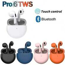 Nuevos auriculares TWS inalámbricos Bluetooth con micrófono, auriculares estéreo 9D Pro6, adecuados como regalo de auriculares para smartphone - Ver 7