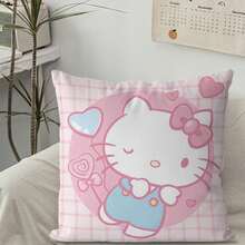 Vỏ gối tựa Sanrio Hello Kitty họa tiết caro pastel, với nền hồng ngọt ngào và nhân vật cầm bóng bay hình trái tim. Được làm từ vải mềm, bền với hình in sống động, chống phai màu, những vỏ gối này mang lại vẻ vui tươi, quyến rũ cho không gian sống, phòng ngủ hoặc các buổi tiệc theo chủ đề. - Nhiều kiểu dáng - Xem 5