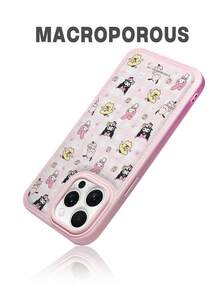 Miniso Officially Licensed Stylish Mickey Mouse Collage Embedded Anti-Fall Striped Creative Raised Camera Cartoon Protective Pattern Unique Thick Anti-Fall Protective Case Compatible With Apple Series IPhone 17 ProMax/Air, 16, 11/12/13/14 Plus/XR/7/8 Plus/15 ProMax - Pink - View 3