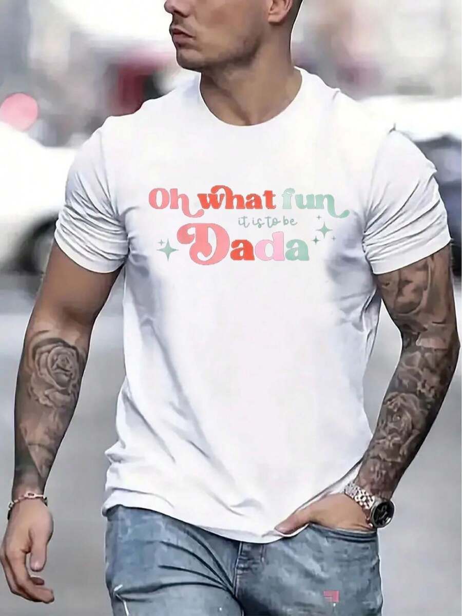 Men's Casual Short Sleeve T-Shirt, 1 Piece, 100% Heavy Cotton - Comfortable Crew Neck, Soft And Adorable T-Shirts, Loose And Comfortable - White - View 1