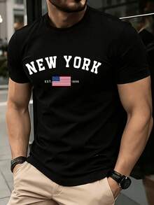 Vintage Men Graphic Tee, Hurley Navy Blue T-Shirt With White Logo, Soft Cotton Loose Fit, Summer Casual Street Beach Wear, Fade Resistant - 黑色4 - 查看 6
