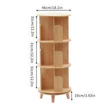 3 Tier Rotating Display Bookshelf 360 Display Floor Standing Pine Wood Bookcase - Rotating Bookshelf - View 2