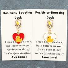 1pc/2pcs Positivity-Boosting Duck Enamel Keychain | "You're Quacktastically Awesome" Gift - Multicolor - View 8