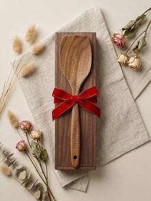 1/5 set peralatan dapur kayu, termasuk spatula wajan, peralatan dapur kayu alami, sendok sup, sendok nasi, spatula tumis kayu, set peralatan makan, sendok panci kayu, dan sendok sayur. - Akasia - View 7