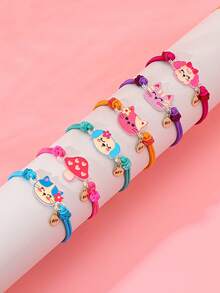 Bộ 6 vòng tay co giãn hình chuột lang nước và mèo hoạt hình dễ thương, quà tặng cho bé gái, con gái, cháu gái, tiệc sinh nhật. - Nhiều màu - Xem 13