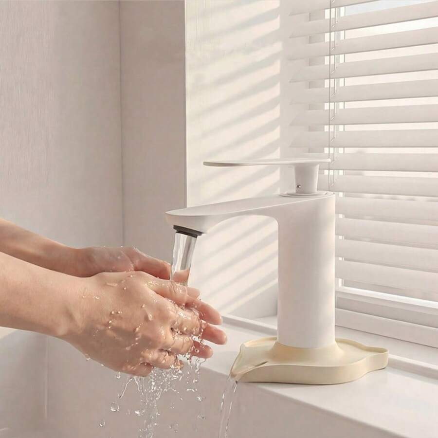 1个小猫造型水龙头排水垫，水龙头防水盖，防溅水，防水滴，防止积水回流，防漏排水 - 1pc - 查看 1