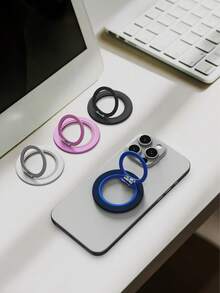 Giá đỡ điện thoại từ tính xoay 360 độ mới - Khóa vòng kim loại có thể gập lại, siêu mỏng, có thể tháo rời, chắc chắn. - Nhiều màu - Xem 3