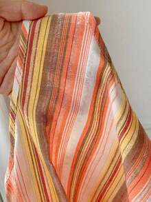 Camiseta de mujer de unicolor con dobladillo asimétrico, cintura con lazo y cuello redondo - Naranja - Ver 8
