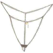 Women's Metal Stainless Steel Invisible Chastity Belt Chastity Pants Lock Chastity For Women, Sex Bondage SM Kit Restraints Set Lock Pants Metal Chain Underwear For Woman - one-size - View 7