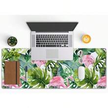 Desk Mat - Tropical Palm Tree Watercolor With Flamingo - View 6