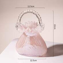 シンプルで軽量なハンドバッグ型花瓶・花かご、リビングルームのインテリア装飾用フラワーアレンジメント容器 - 1513-17 - チェックする 1