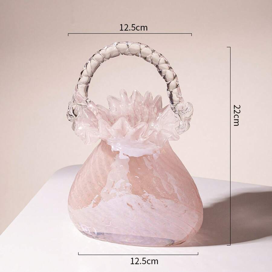シンプルで軽量なハンドバッグ型花瓶・花かご、リビングルームのインテリア装飾用フラワーアレンジメント容器 - 1513-17 - チェックする 1
